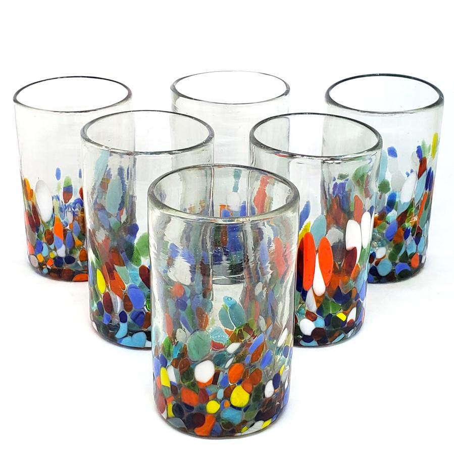 Clear & Confetti 14 oz Drinking Glasses (set of 6)